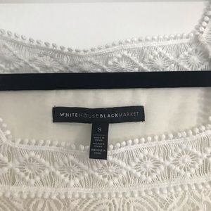 White House Black Market cream lace top